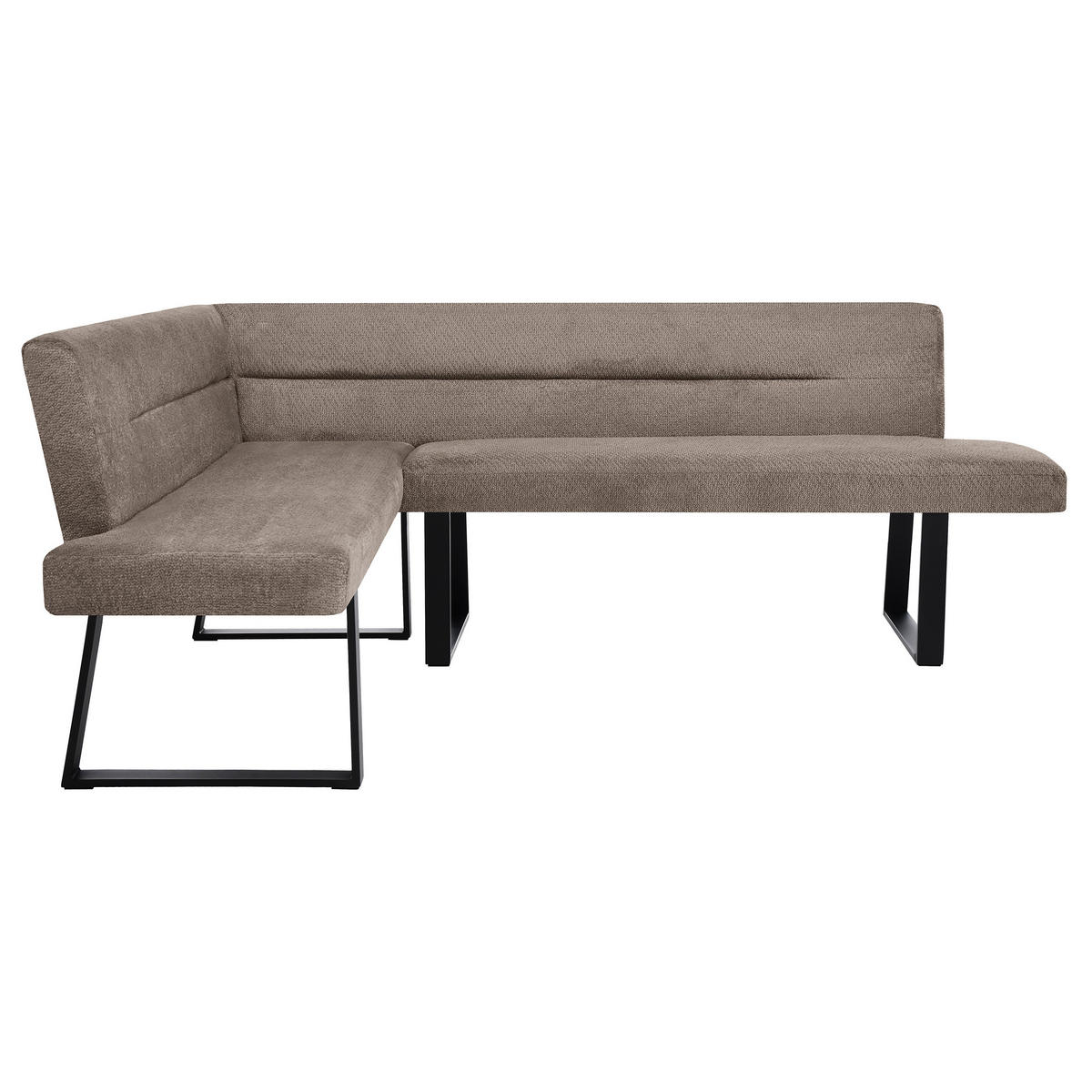 ECKBANK Cresto 212x173 cm, mit Metallbeinen, Egon-Stoff, Braun - Schwarz/Braun, Metall (212/173cm) - Beautysofa