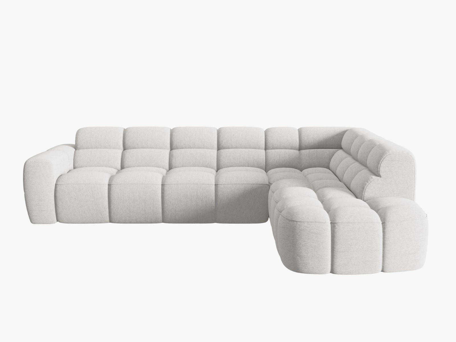 ECKSOFA rechts Lisa aus strukturiertem Stoff hellgrau 5 Sitzplätze - Hellgrau, Textil (234/293cm) - Micadoni