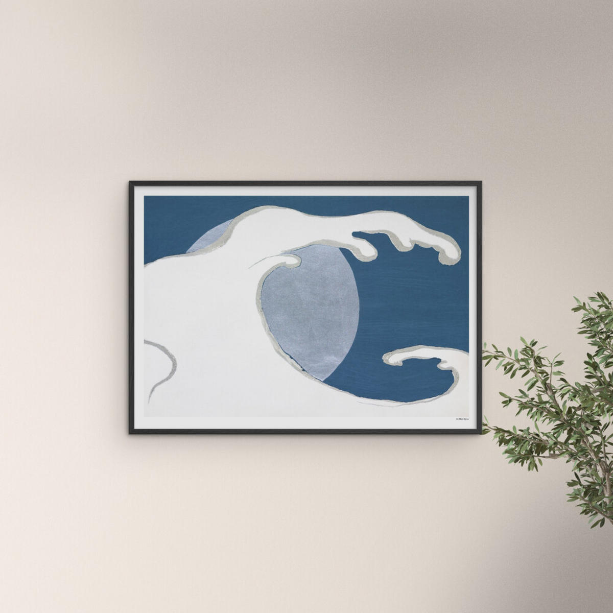 POSTER mit Rahmen Arch Atelier - La Collection Japonaise - 07 - Blau/Schwarz, Holz/Papier (70/100cm) - Poster&Frame