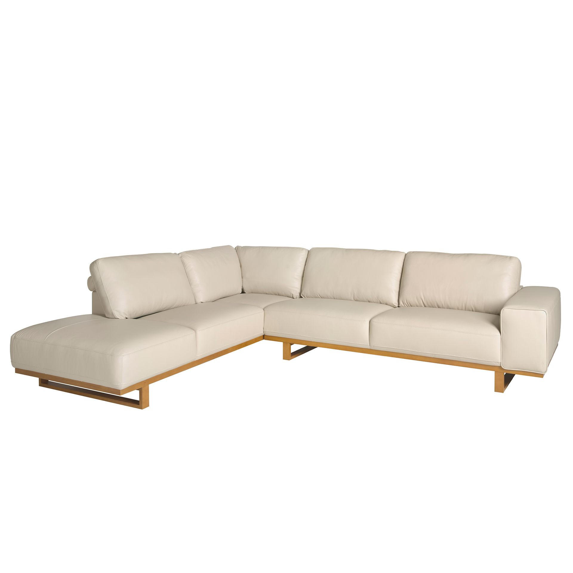 ECKSOFA Ecksofa links Leder sand 316/252/82 cm - Sandfarben/Honig, Leder (316/252cm) - ANGEL CERDA