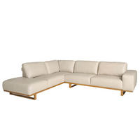 ECKSOFA Ecksofa links Leder sand 316/252/82 cm - Sandfarben/Honig, Leder (316/252cm) - ANGEL CERDA