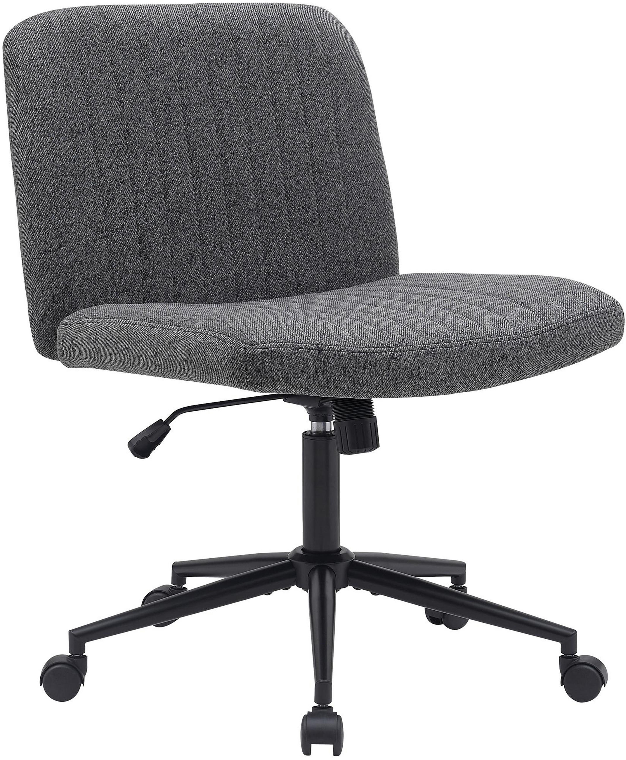 BÜROSTUHL Lynox Stoff dunkelgrau - Dunkelgrau/Schwarz, Metall (62/98/65cm) - TPFLiving