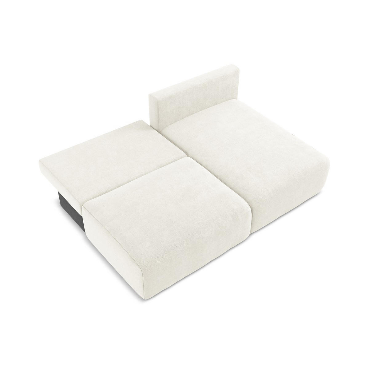 ECKSOFA mit Schlaffunktion rechts Chenille Stoff Weiß - Pink/Schwarz, Kunststoff/Textil (210/149cm) - LaMiaSofa