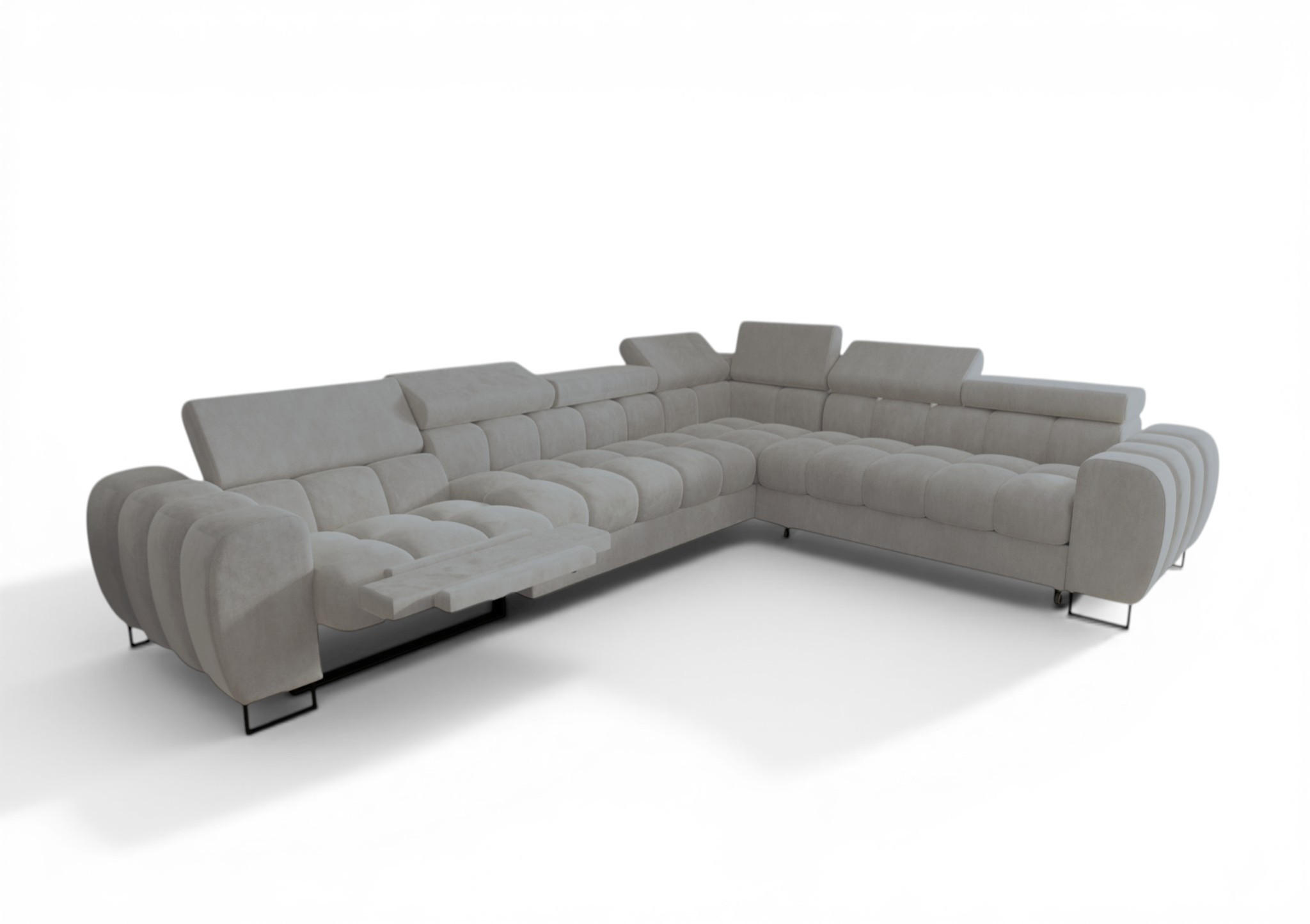 Fun Möbel Ecksofa Hellgrau 330x260 cm