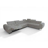 ECKSOFA Bastien Relax - Hellgrau, Holzwerkstoff/Textil (330/260cm) - Fun Möbel