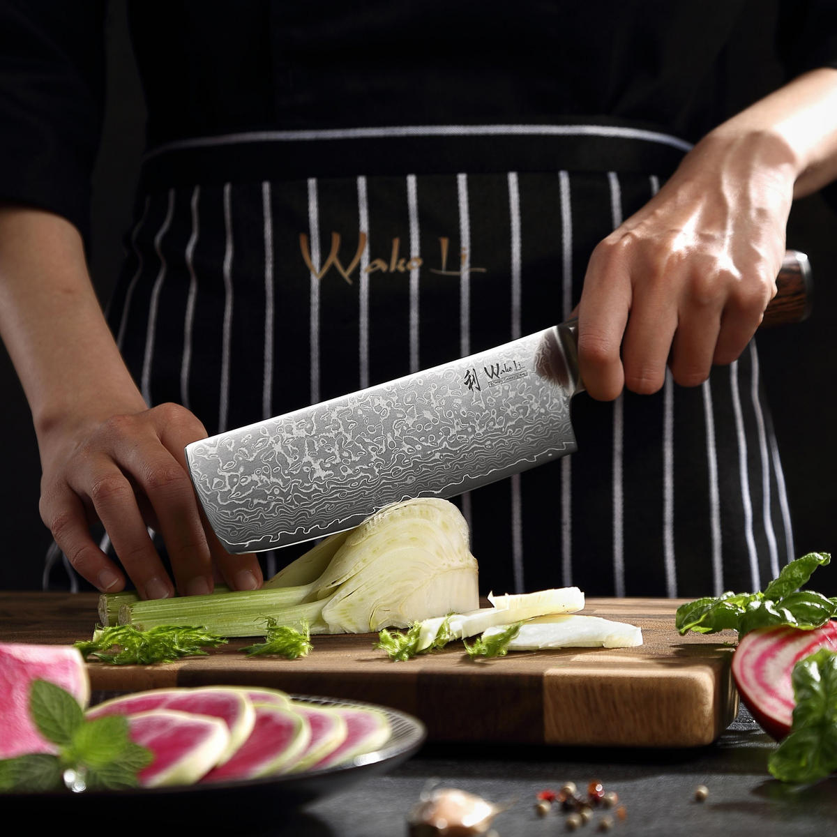 NAKIRIMESSER 18 cm - Braun, Holz/Metall (31cm) - Wakoli