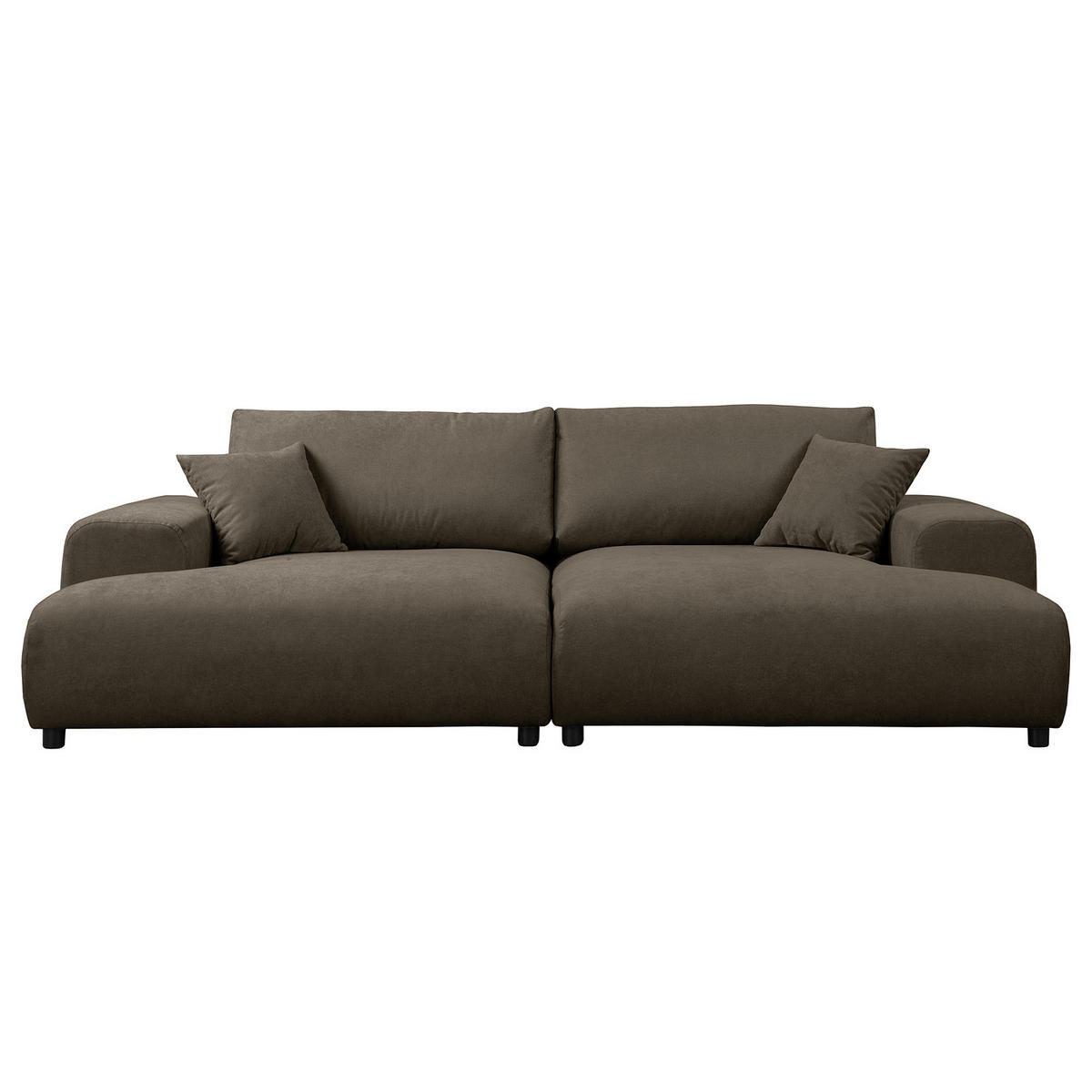 BIGSOFA - Schwarz/Grau, Kunststoff/Textil (237/79/144cm) - home24