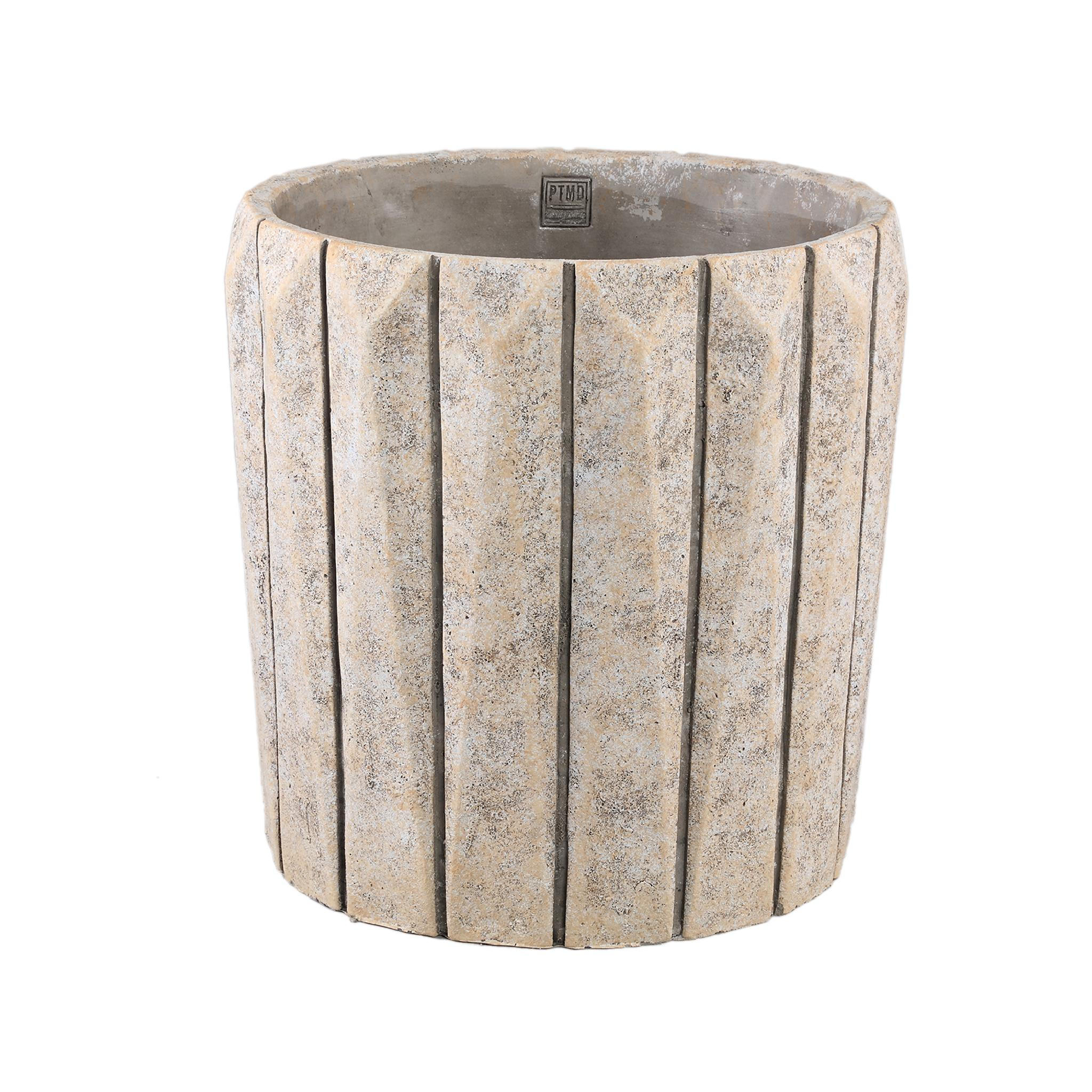 TOPF Imani Taupe 40/40/40cm - Taupe, Stein (40cm) - PTMD Collection