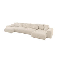 WOHNLANDSCHAFT mit Schlaffunktion ESKAR-U2-464x176x72cm Beige - Ecru, Holzwerkstoff/Kunststoff (176/72/464cm) - ALTDECOR