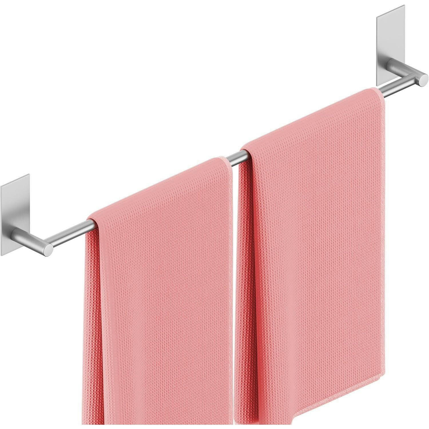HANDTUCHHALTER ohne Bohren 60 cm Gebürstet Edelstahl - Rosa, Metall (5.6/8.9/66cm)