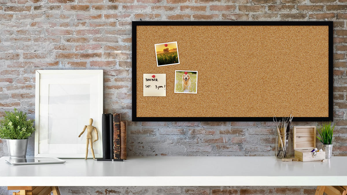 PINNWAND, Korktafel 80x40 cm, Holzrahmen - Schwarz lackiert - Schwarz, Holz (80/40/1.5cm) - ALLboards