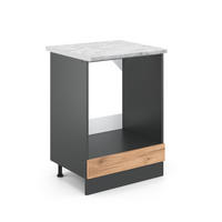 HERDUMBAUSCHRANK R-Line Goldkraft Eiche 60 cm AP Marmor - Honigeiche/Anthrazit, Holzwerkstoff (60/81.6/60cm) - Vicco