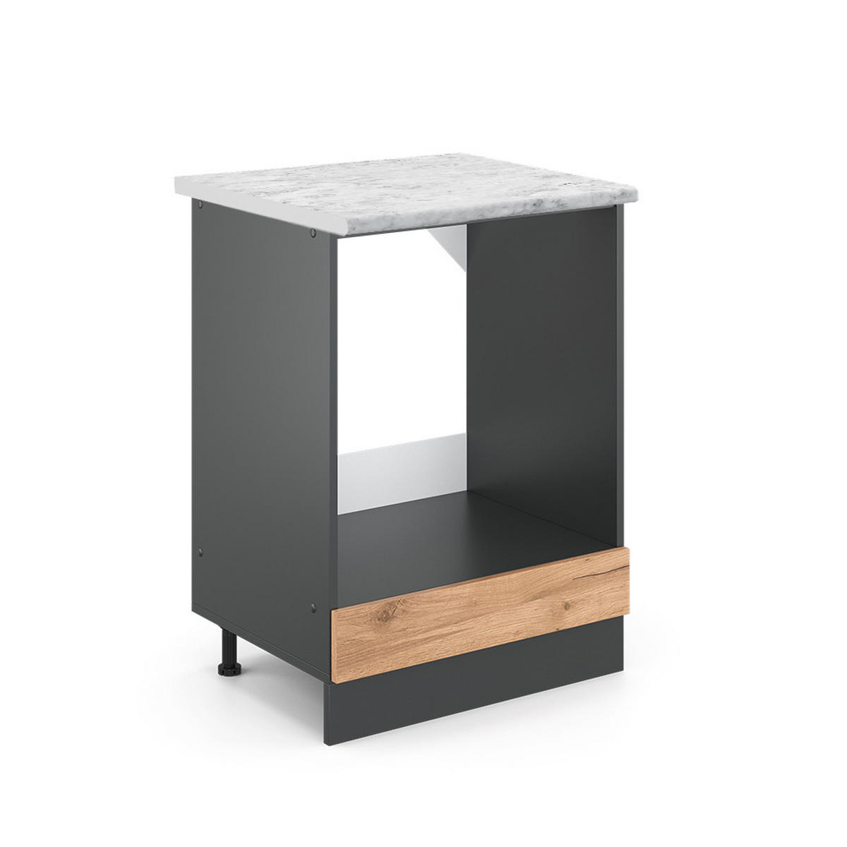 HERDUMBAUSCHRANK R-Line Goldkraft Eiche 60 cm AP Marmor - Honigeiche/Anthrazit, Holzwerkstoff (60/81.6/60cm) - Vicco