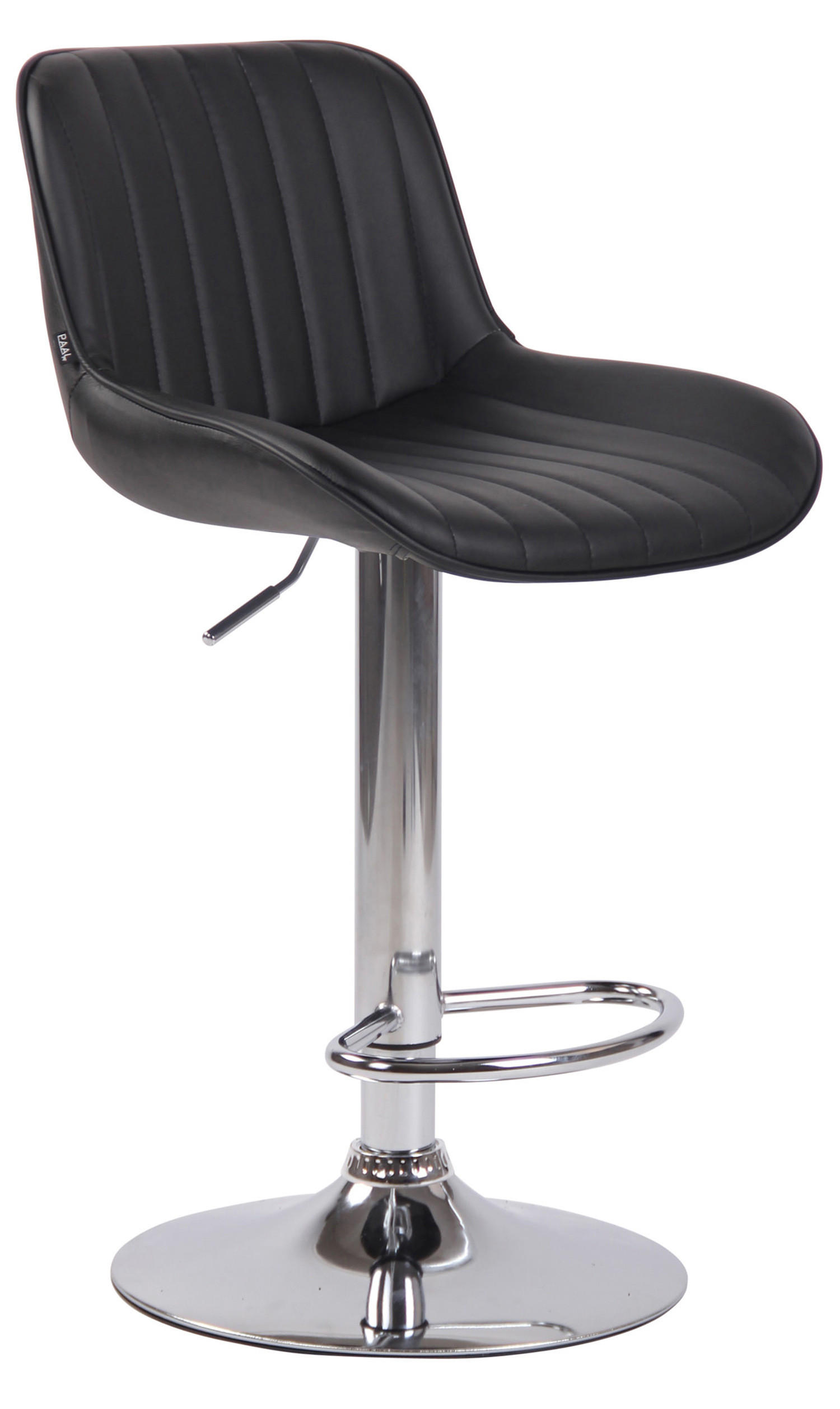 BARHOCKER Lento, Gestell Metall in Chromoptik, Kunstleder Schwarz - Chromfarben/Schwarz, Kunststoff/Textil (50/100/50cm) - TPFLiving