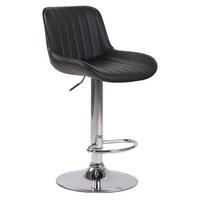 BARHOCKER Lento, Gestell Metall in Chromoptik, Kunstleder Schwarz - Chromfarben/Schwarz, Kunststoff/Textil (50/100/50cm) - TPFLiving