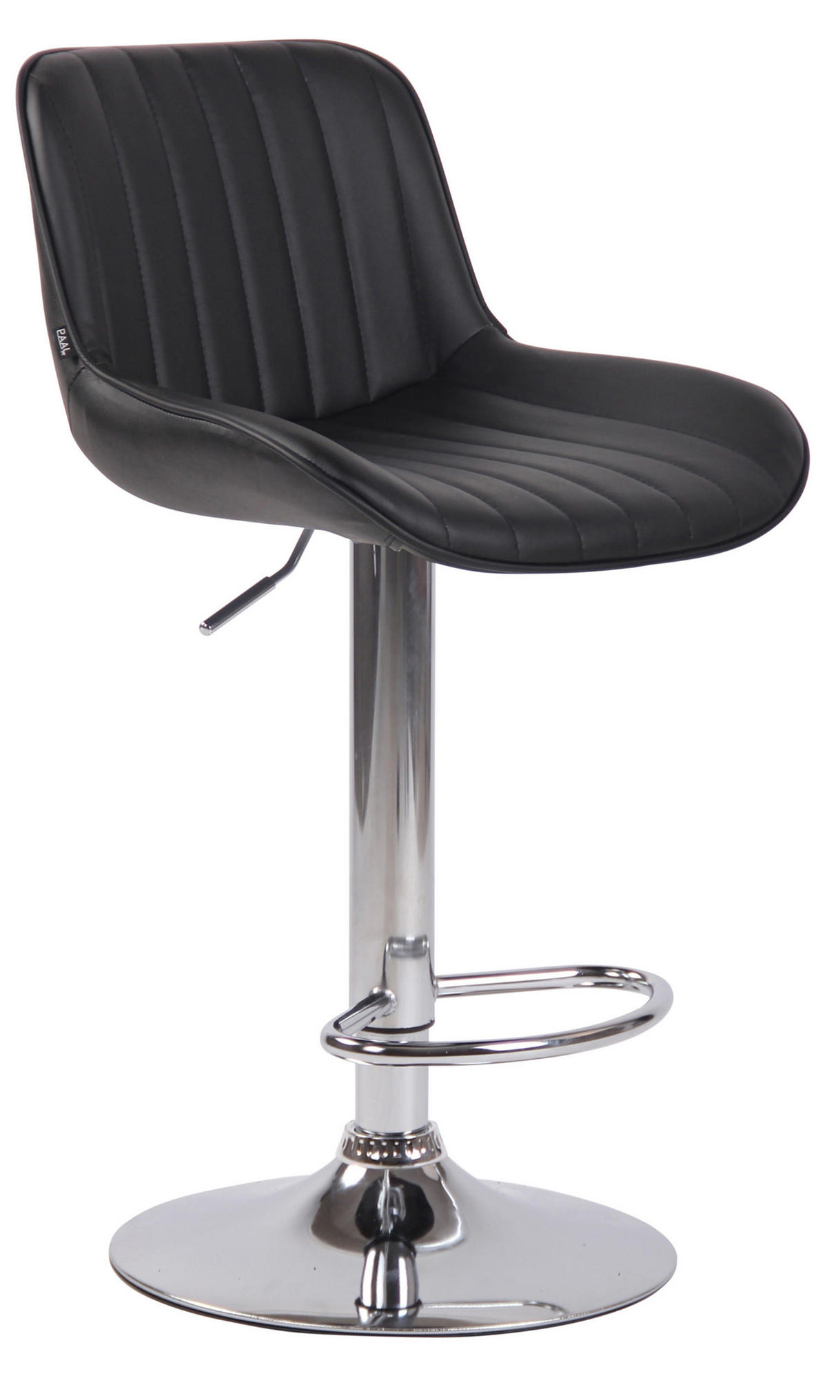 BARHOCKER Lento, Gestell Metall in Chromoptik, Kunstleder Schwarz - Chromfarben/Schwarz, Kunststoff/Textil (50/100/50cm) - TPFLiving