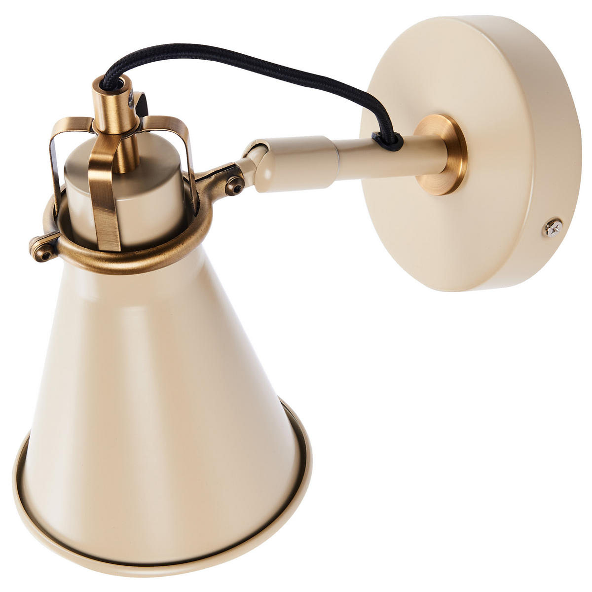 WANDLAMPE 2er Set Beige/Gold Moyola - Beige/Goldfarben, Metall (11/19/22cm) - Beliani