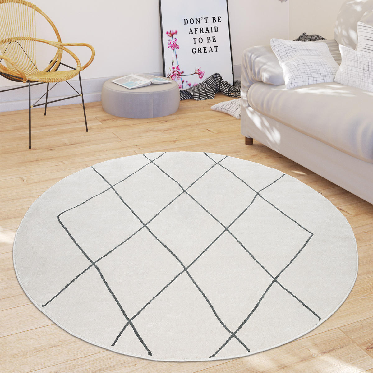 KURZFLORTEPPICH 200/200 cm Haral 786 - Weiß, Textil (200/200cm) - Paco Home