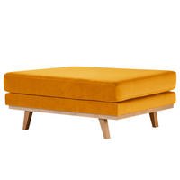 POLSTERHOCKER - Gelb/Buchefarben, Buchenholz/Textil (85/43/60cm) - home24