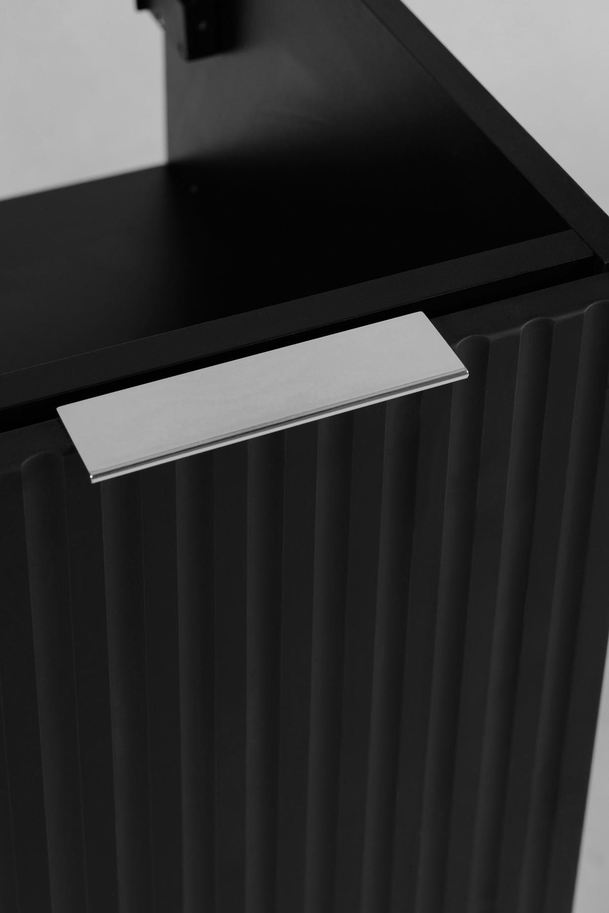 WASCHBECKUNTERSCHRANK FLOW + Platte Schwarz matt 140/57/46 cm - Schwarz, Holzwerkstoff (140/57/46cm) - Rodan