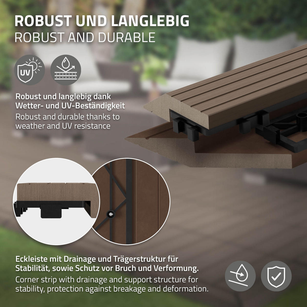 ABSCHLUSSLEISTE WPC Ecke links Dunkelbraun - Dunkelbraun, Holzwerkstoff (38/2/7.5cm) - ML-DESIGN
