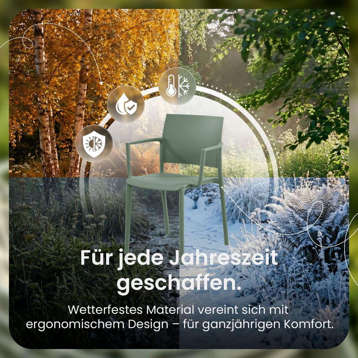 GARTENSTUHL Kunststoff Oliv - Olivgrün, Kunststoff (57/81/52cm) - CLP