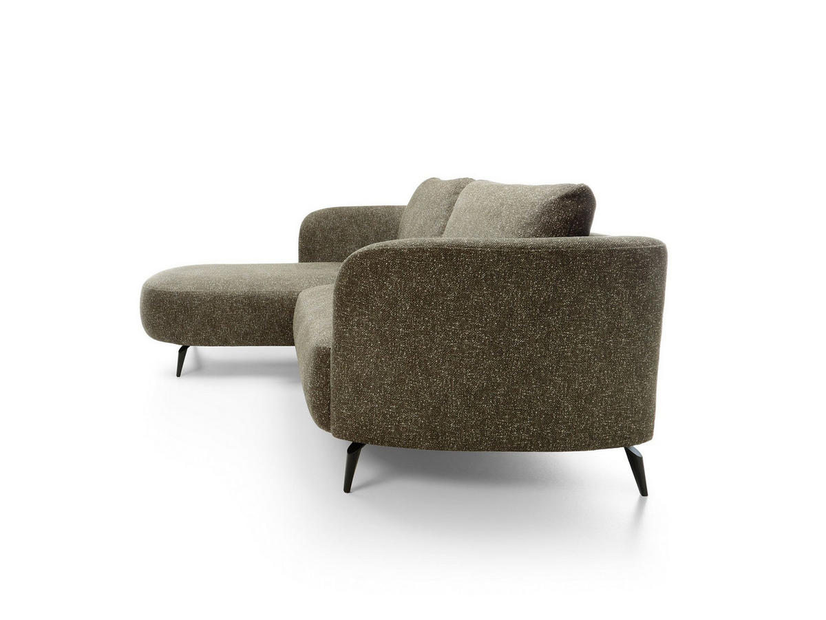 ECKSOFA VICO Grün Velours-Stoff mit Schlaffunktion - Grün, Holz (260/181cm) - MASSENO