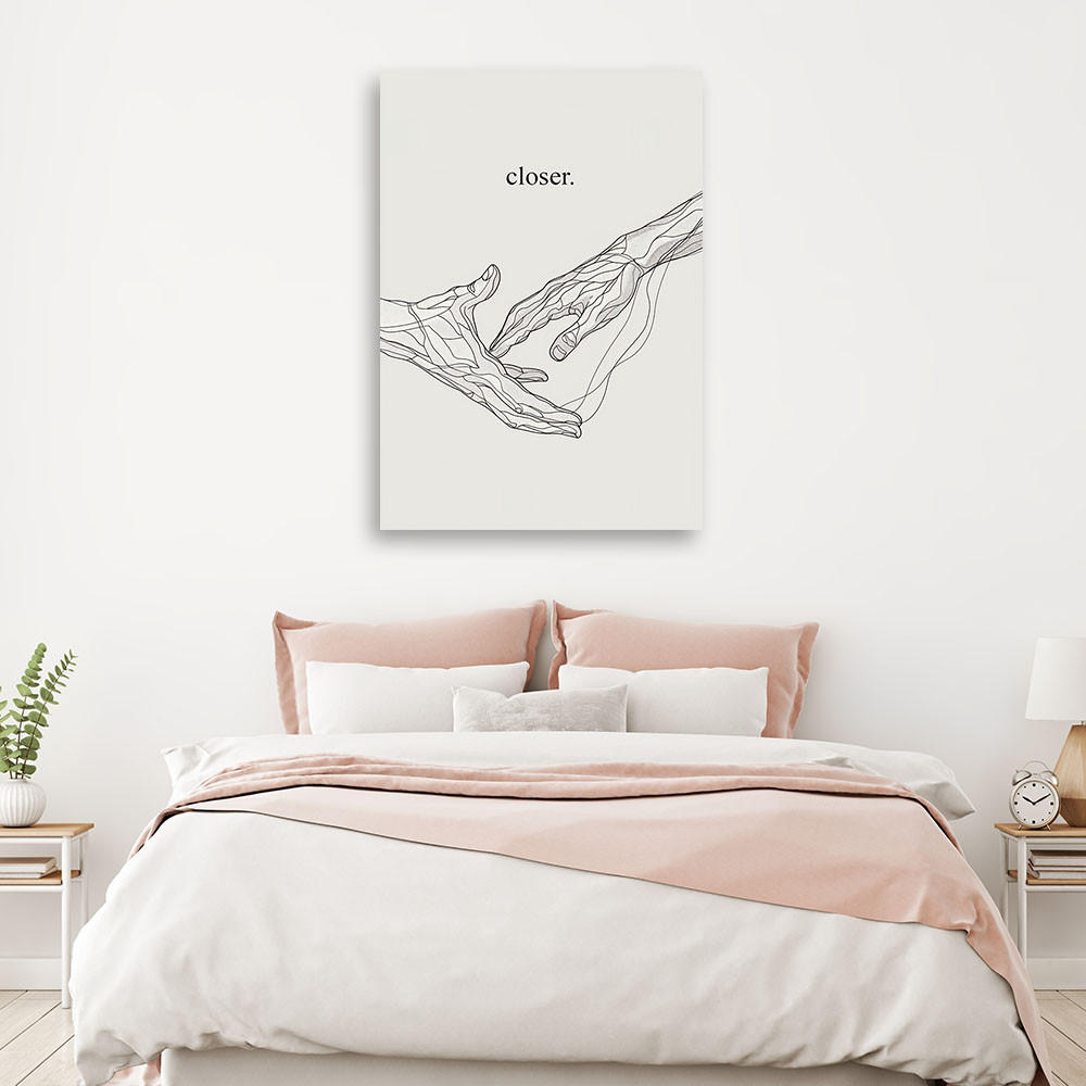 LEINWANDBILD Line Art Näher 40x60cm - Schwarz, Textil (40/60cm) - Feeby
