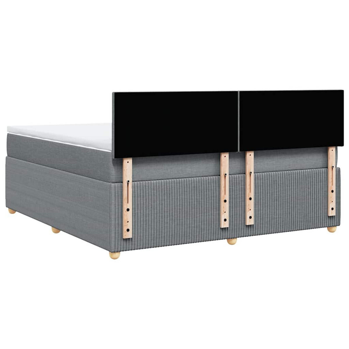BOXSPRINGBETT Mit Matratze Hellgrau 180/200 Cm Stoff - Grau, Textil (180/200cm) - vidaXL