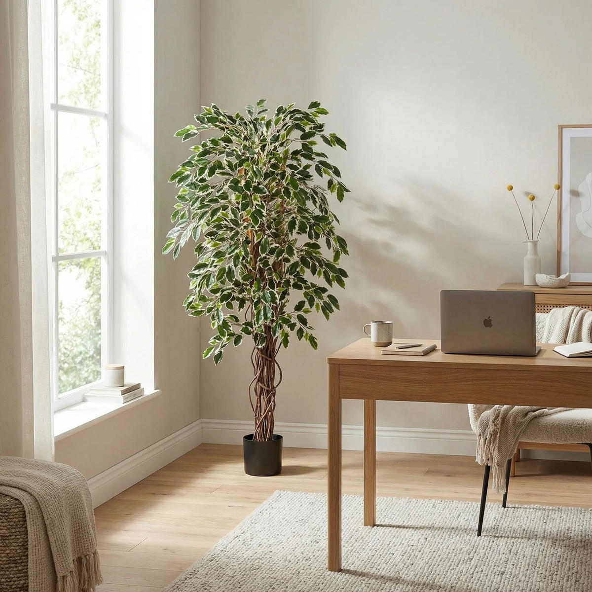 KUNSTBAUM Künstlicher Ficus – Ravian 180 cm - Naturfarben, Kunststoff (180cm) - aplanta