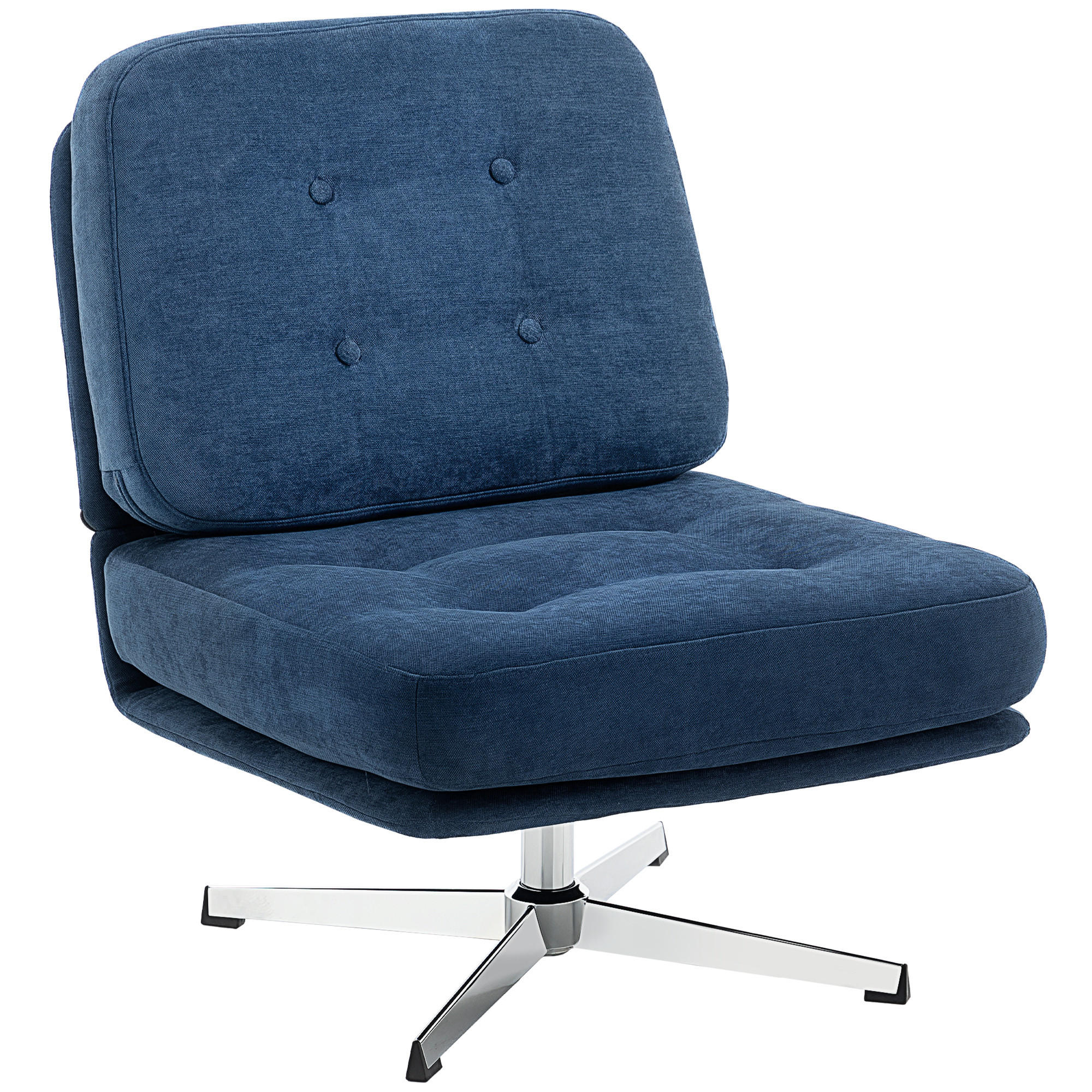 LOUNGESESSEL aus Polyester Dunkelblau - Silberfarben/Dunkelblau, Textil/Metall (70/84/87cm) - HOMCOM