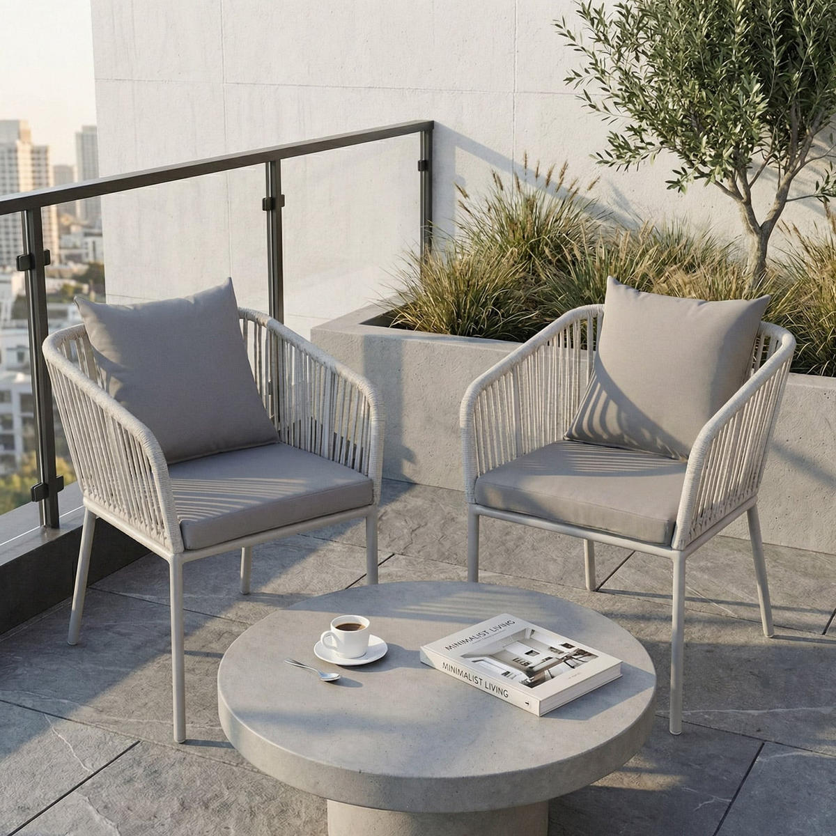 ZÁHRADNÁ STOLIČKA Svetlošedá - svetlosivá, textil (55/75/55cm) - MCW