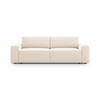 SOFA ausklappbar mit Bettkasten Jodie aus Samt leichtes beige 3 Sitzplätze - Creme, Textil (107/86/247cm) - Micadoni