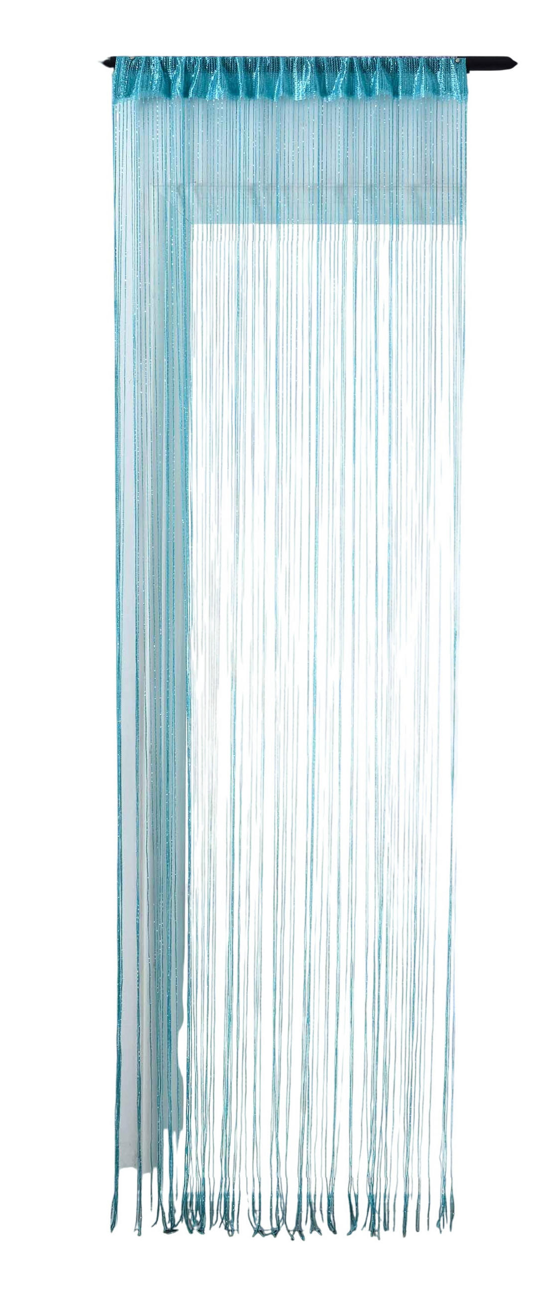FADENGARDINE Shanghai HxB 230x100 cm Türkis Lurex - Türkis, Textil (100/230cm) - Gardinenbox