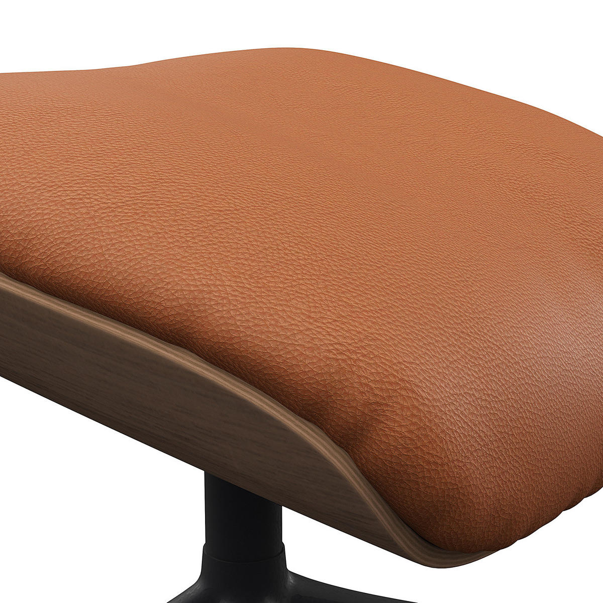 POLSTERHOCKER - Echtleder - Kastanienfarben/Schwarz, Leder/Holz (49/39/44cm) - home24