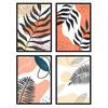 POSTER Set mit 4 abstrakten 2 floralen in warmen Erdtönen A3 Rahmenlos - Klar, Papier (29.7/3cm) - Nacnic