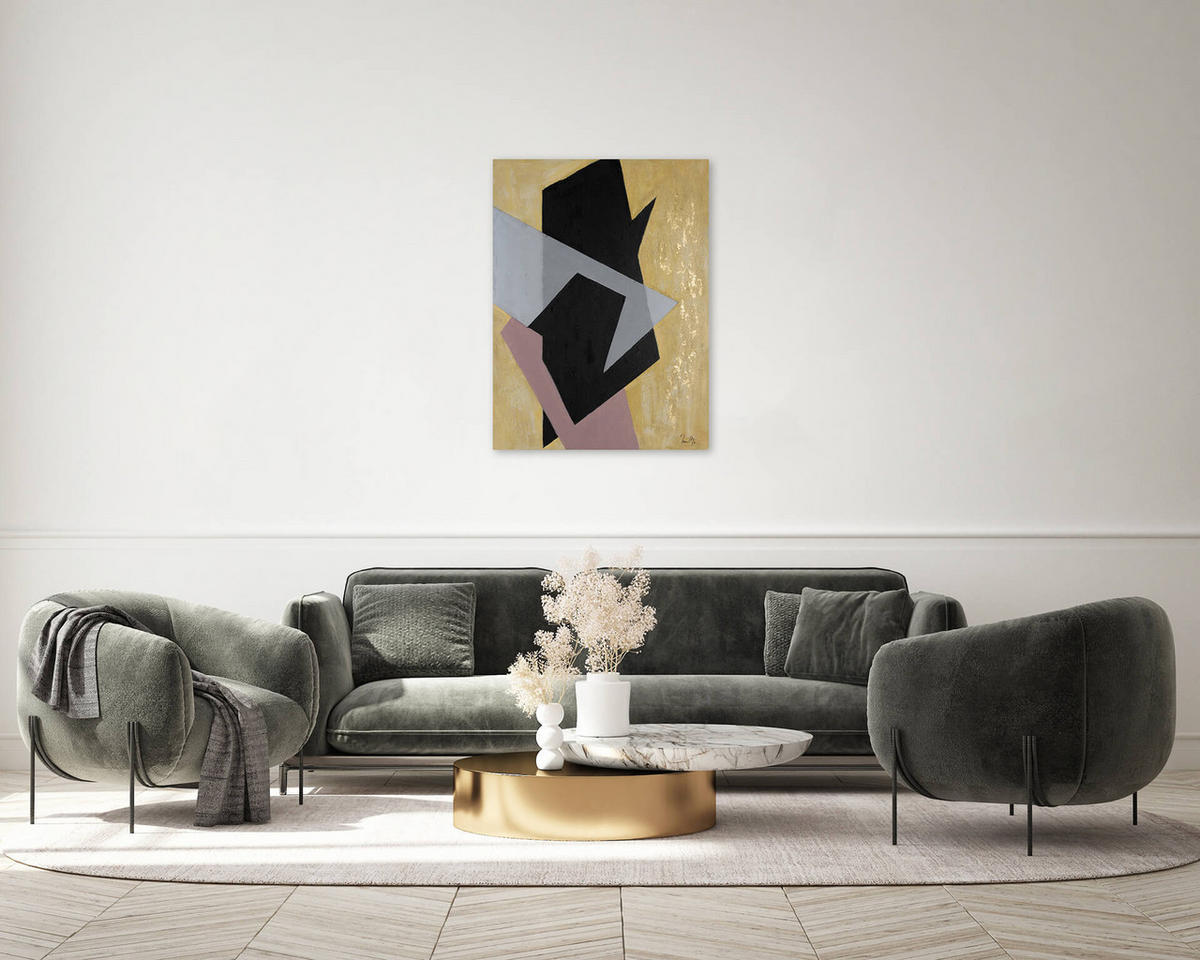 ACRYLBILD HANDGEMALT 75/100 cm - Schwarz, Holz/Textil (1.8/100cm) - KUNSTLOFT