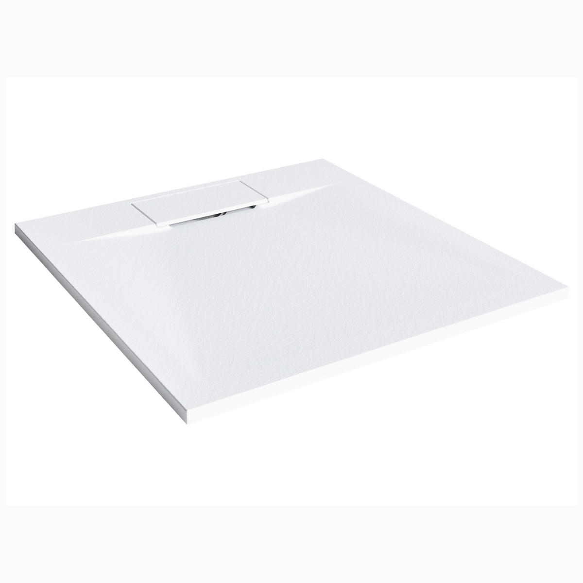 SPRCHOVÁ VANIČKA 90/90/3 cm Bílá Azzurro - bílá, plast (90/3/90cm) - Beliani