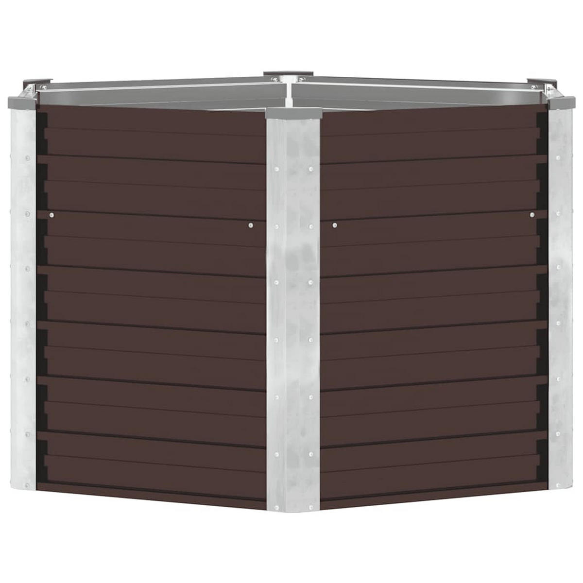 GARTEN-HOCHBEET Braun 129 x 129 x 77 cm - Braun, Metall (129/77/129cm) - furnicato