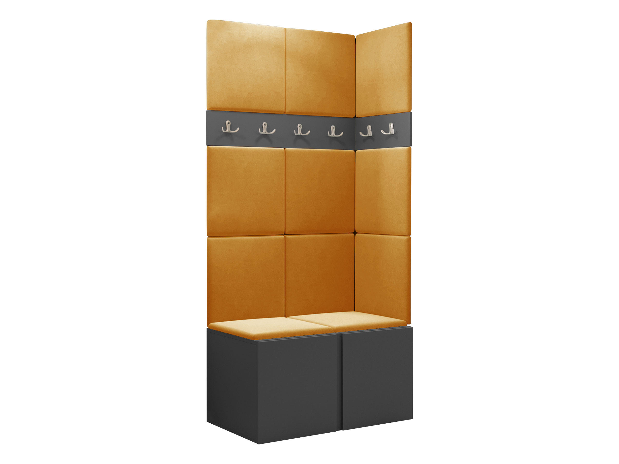 GARDEROBEN-SET Orion I - Graphitfarben/Orange, Holzwerkstoff/Kunststoff (84/186/46cm) - MIRJAN24