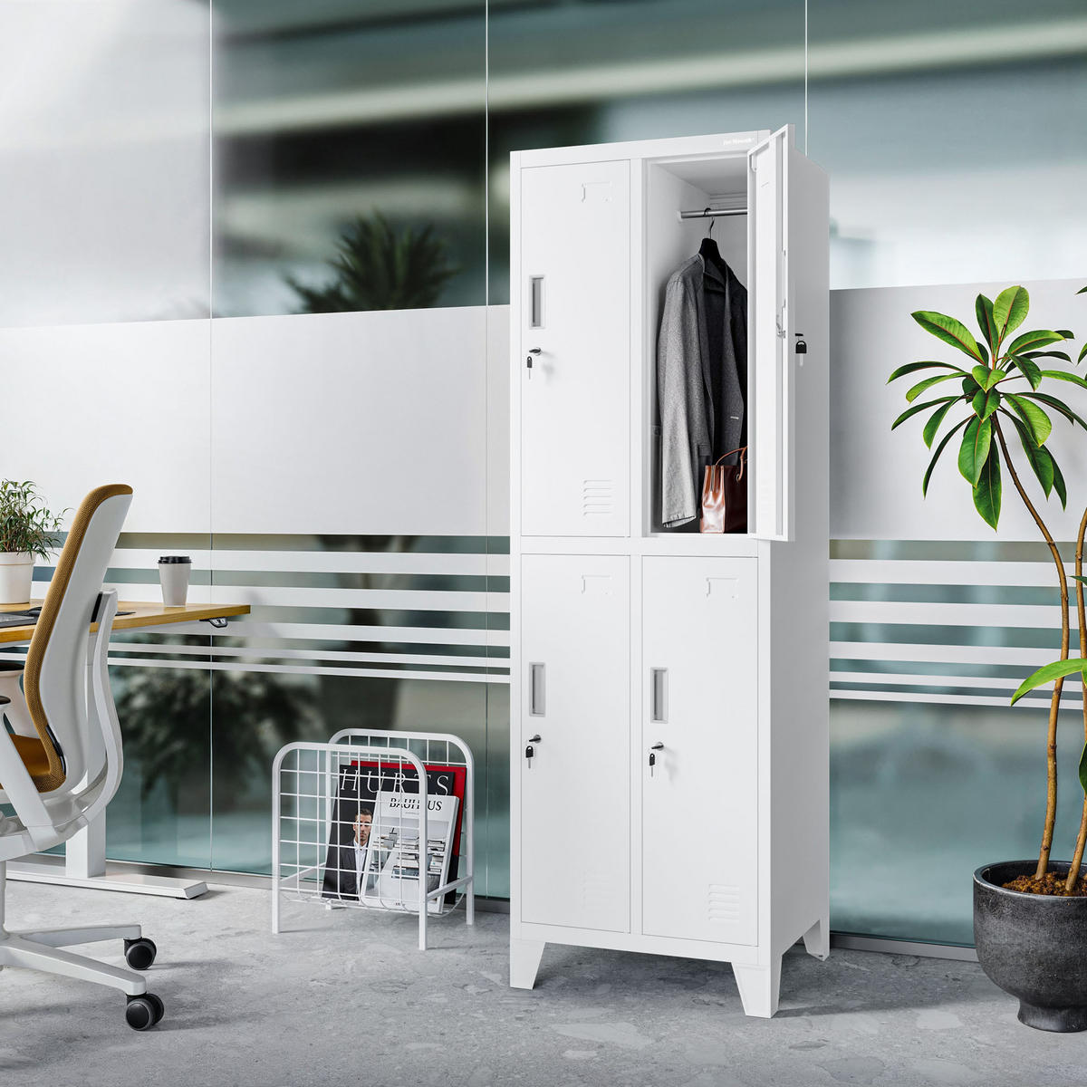 ARBEITSSCHUTZSCHRANK BARTEK 2 Plus - Weiß, Metall (56/172/45cm)