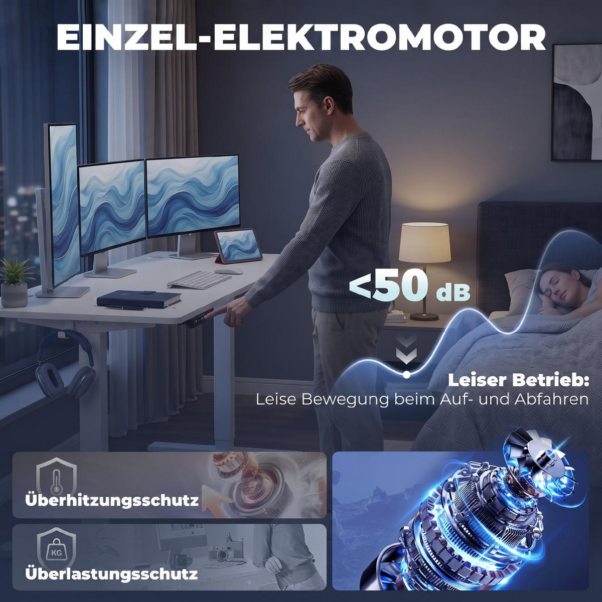 SCHREIBTISCH Spanplatte Weiß - Weiß, Holzwerkstoff/Metall (140/60/118cm) - HOMCOM