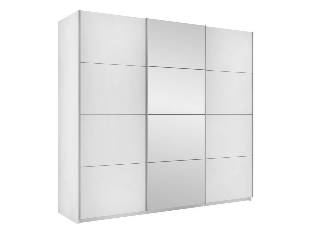 SCHIEBETÜRENSCHRANK Atalio 250 - Silberfarben/Weiß, Holzwerkstoff/Metall (250/215/60cm) - MIRJAN24