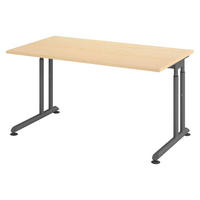 SCHREIBTISCH Serie-Z 80/140/74 cm in Ahornfarben/Graphitfarben - Ahornfarben/Graphitfarben, Holzwerkstoff (80/140/74cm) - bümö