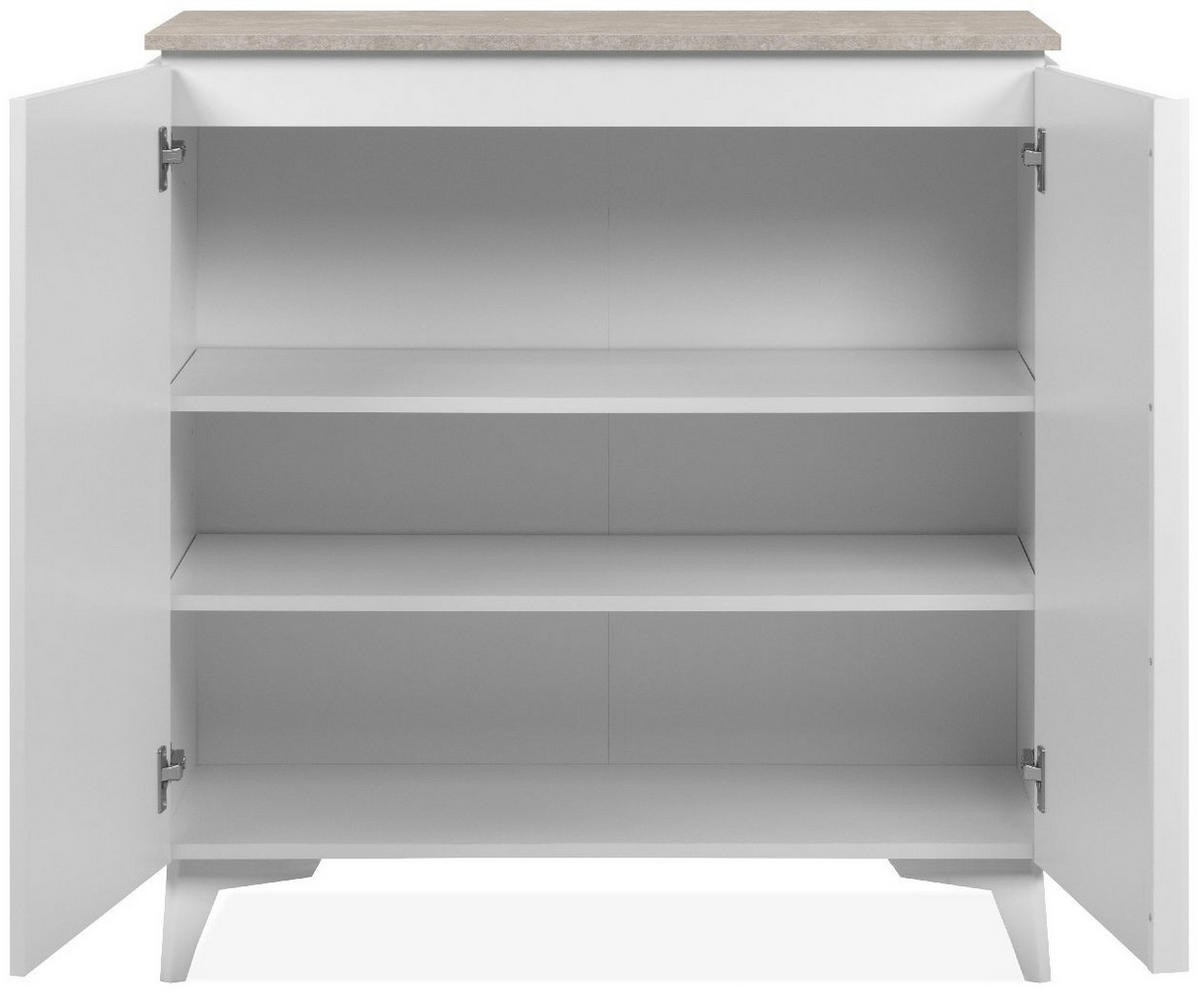 SIDEBOARD 2 Türen L88 cm - BERTRIX - Weiß, Holzwerkstoff (88/92/40cm) - Finori GmbH