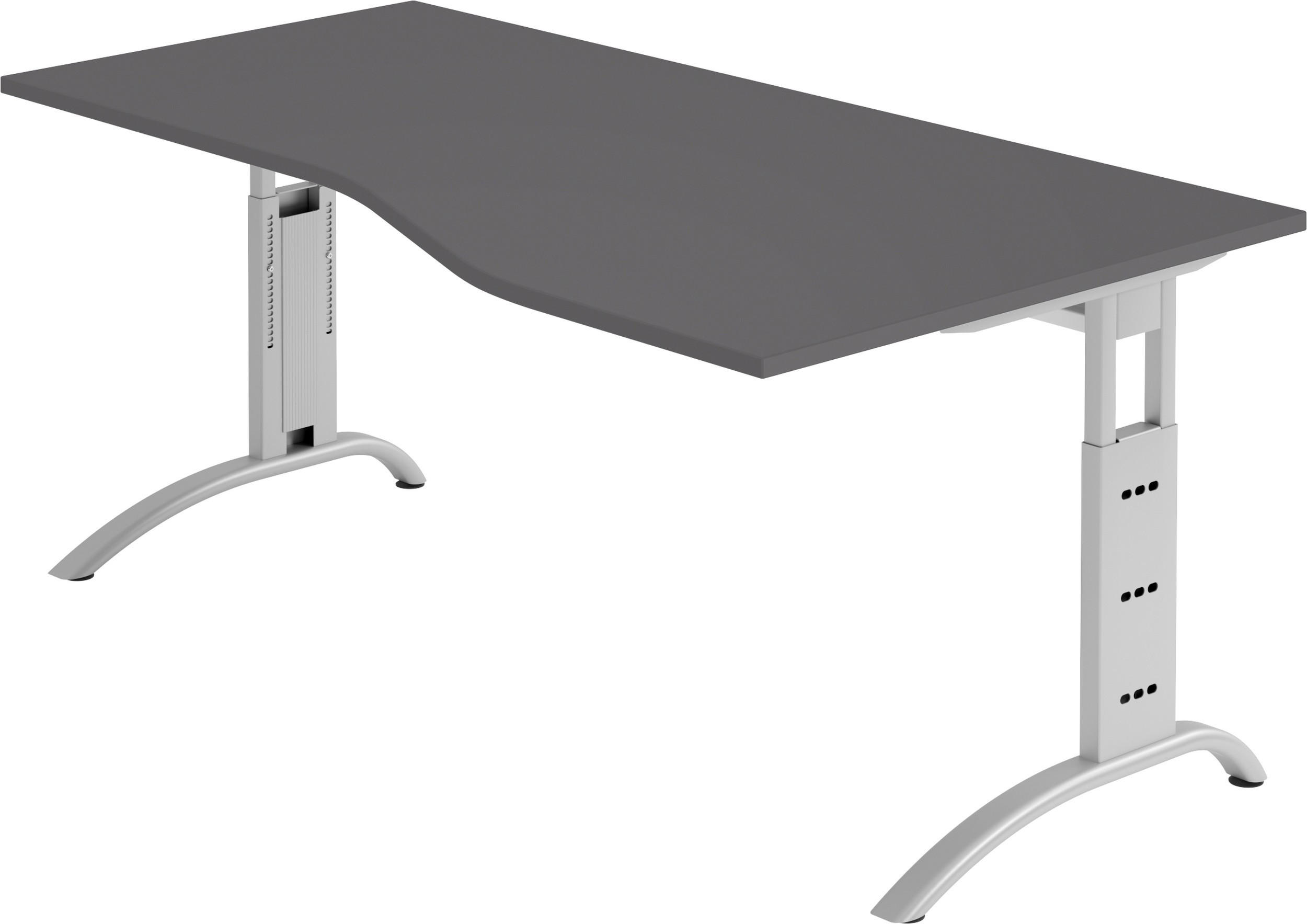 SCHREIBTISCH Serie-F 100/180/74 cm in Graphitfarben - Graphitfarben, Holzwerkstoff (100/180/74cm) - bümö