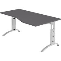 SCHREIBTISCH Serie-F 100/180/74 cm in Graphitfarben - Graphitfarben, Holzwerkstoff (100/180/74cm) - bümö