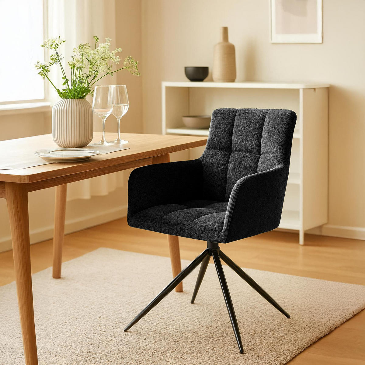 Schwarz, Textil/Metall (59/87/59cm) - CLP