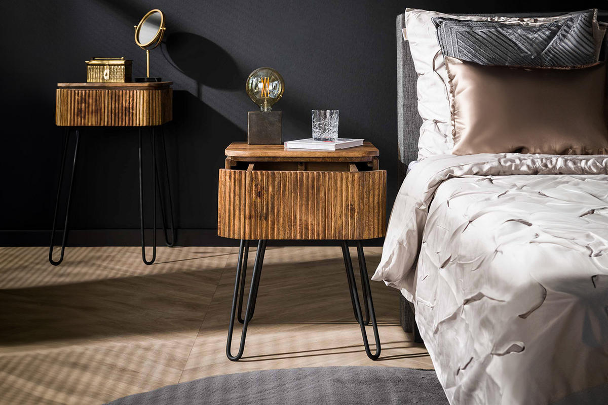 NACHTTISCH HEVE Holz Mango - Braun, Holz (45/60/40cm) - KAWOLA