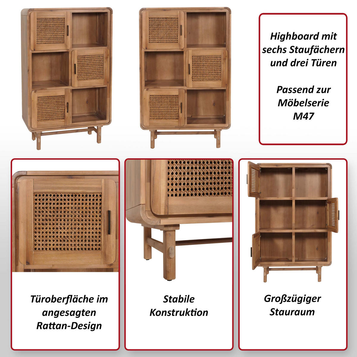HIGHBOARD Braun - Braun, Holz (90/141/35cm) - MCW